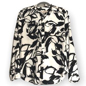 Loft Printed button down shirt with long sleeves